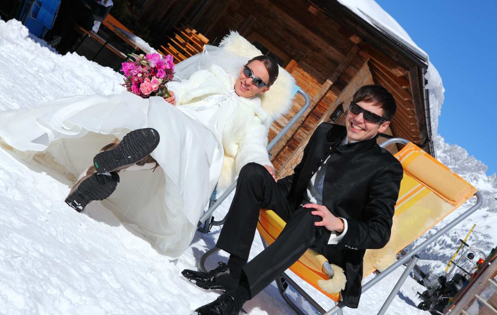 Schnee-Hochzeit auf der Brenneralm am Wilden Kaiser